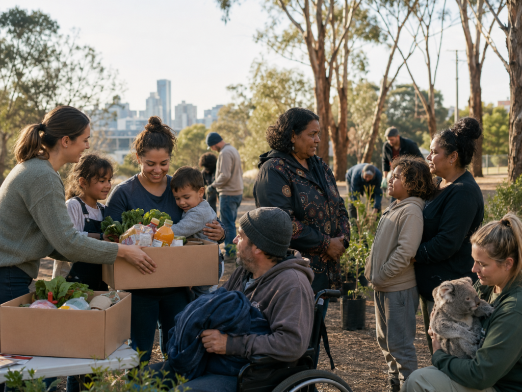 Volunteer activities in the community garden